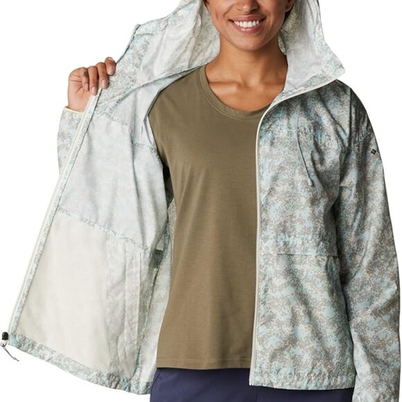 🆕Columbia Women's Alpine Chili Windbreaker- Large-Chalk Dotty Disguise Print - Picture 3 of 7